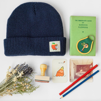 Beanie - Navy Blue Lowly Worm Apple Car