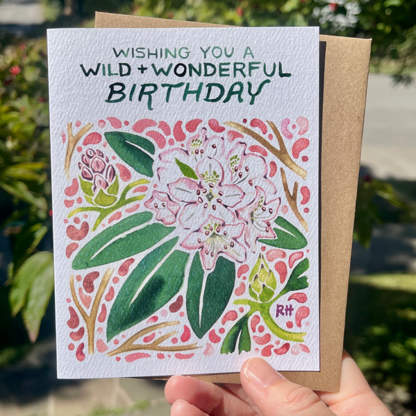 Rosalie Haizlett Card - West Virginia Rhododendron Birthday Card