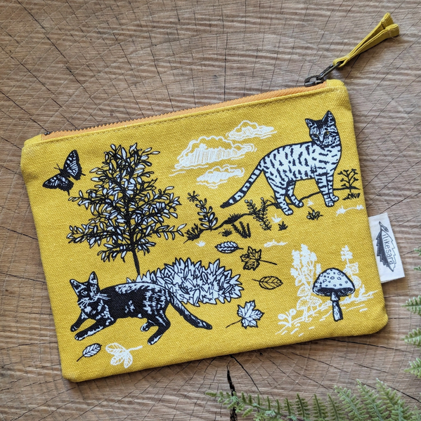 Outside Cats Cosmetic + Pencil Bag