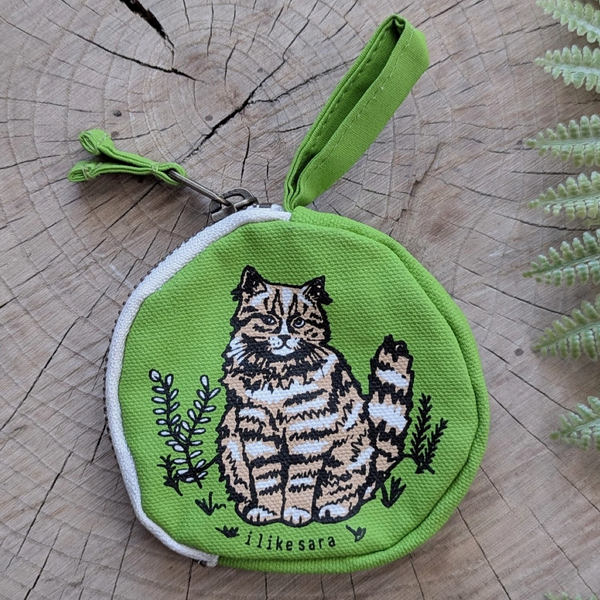 Outside Cat Coin + Trinket Bag