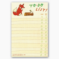 Fox + Bird To Do List Notepad