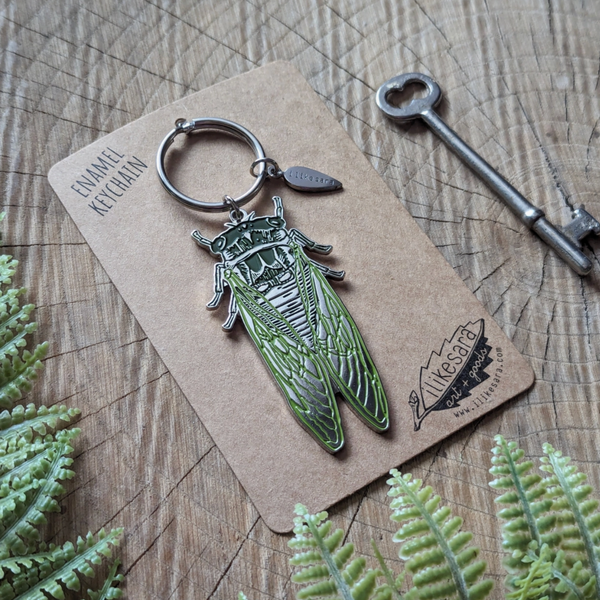 Cicada Enamel Keychain