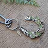 Lucky Horseshoe Enamel Keychain