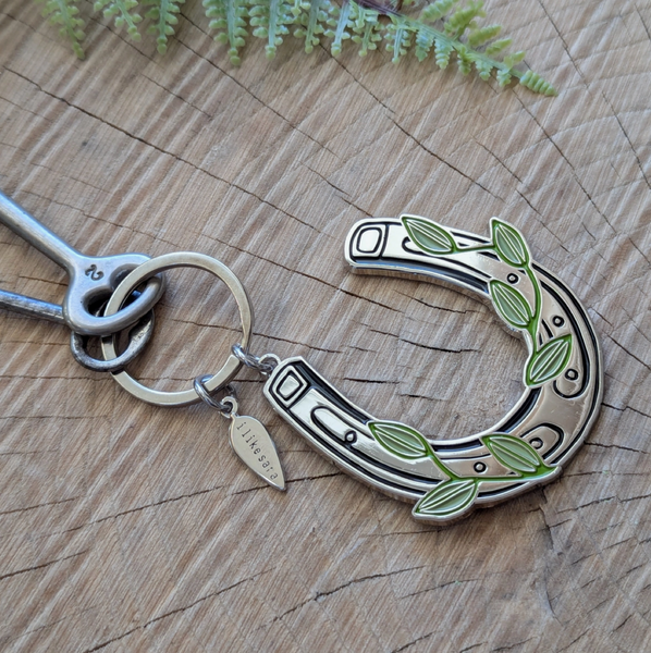 Lucky Horseshoe Enamel Keychain