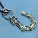 Lucky Horseshoe Enamel Keychain