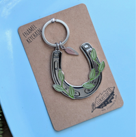 Lucky Horseshoe Enamel Keychain