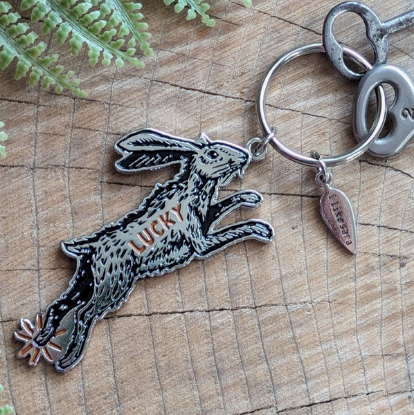 Lucky Rabbit Enamel Keychain