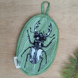 Stag Beetle Cotton Cosmetic + Pencil Bag