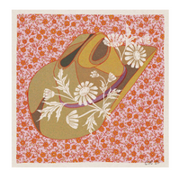 Pink + Brown Cowboy Hat Art Print