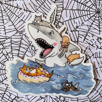 Paws 3 Jaws With Cats Sticker