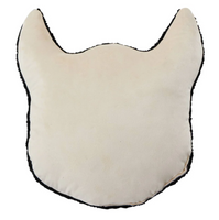 Black Cat Face Hooked Wool Pillow
