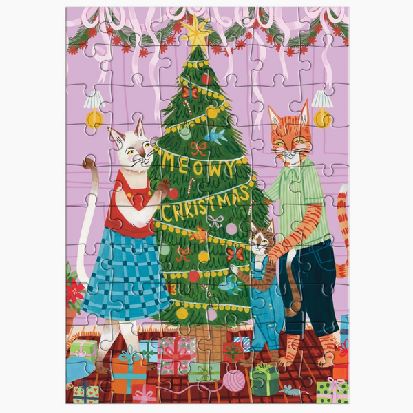 Meowy Christmas Greeting Card Puzzle