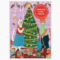 Meowy Christmas Greeting Card Puzzle