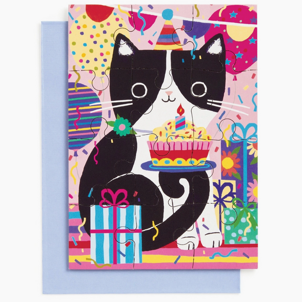 Purr-Fect Cat Birthday Greeting Card Puzzle