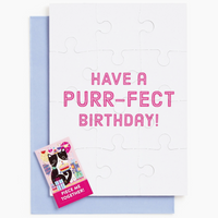 Purr-Fect Cat Birthday Greeting Card Puzzle
