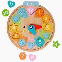 Multi-Language + Counting + Colors Wooden Learning Clock