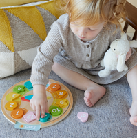 Multi-Language + Counting + Colors Wooden Learning Clock