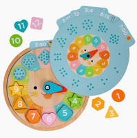 Multi-Language + Counting + Colors Wooden Learning Clock