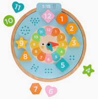 Multi-Language + Counting + Colors Wooden Learning Clock