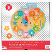 Multi-Language + Counting + Colors Wooden Learning Clock