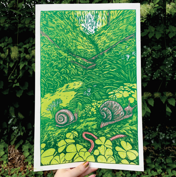 Pnw Nature Linocut Print