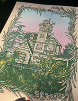 Practical Magic House Linocut Print