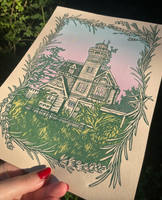 Practical Magic House Linocut Print