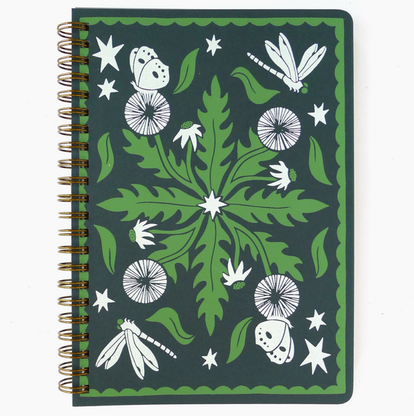 Handmade Coil Bound Sketchbook - Medium Dandelion