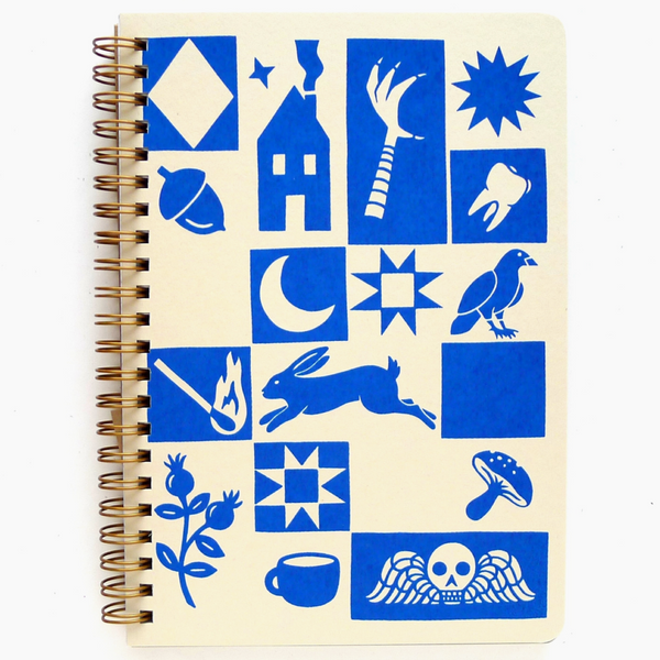 Handmade Coil Bound Sketchbook - Medium Quilt