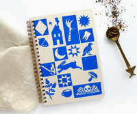 Handmade Coil Bound Sketchbook - Medium Quilt