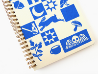 Handmade Coil Bound Sketchbook - Medium Quilt