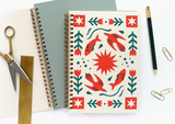 Handmade Coil Bound Sketchbook - Medium Folk Flower