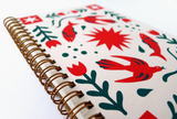 Handmade Coil Bound Sketchbook - Medium Folk Flower