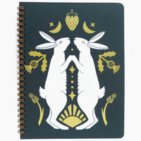 Handmade Coil Bound Sketchbook - Large Harvest Rabbits