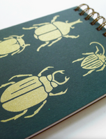 Handmade Coil Bound Notepad - Beetles