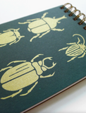 Handmade Coil Bound Notepad - Beetles