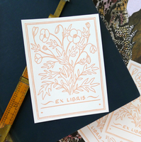 Letterpress Bookplate - Poppy
