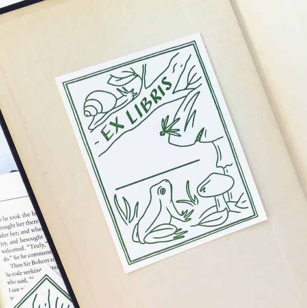 Letterpress Bookplate - Toad + Snail