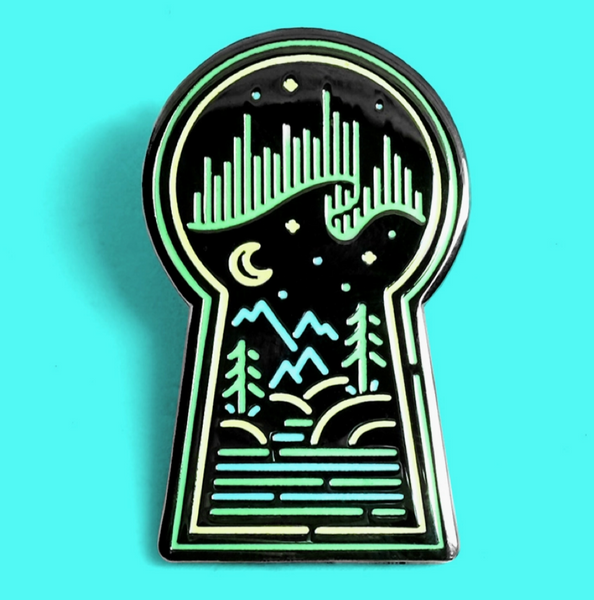 Aurora Keyhole Enamel Pin