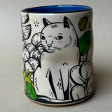 Cary Lane Cup - Large Lucky Cat + Houseplant