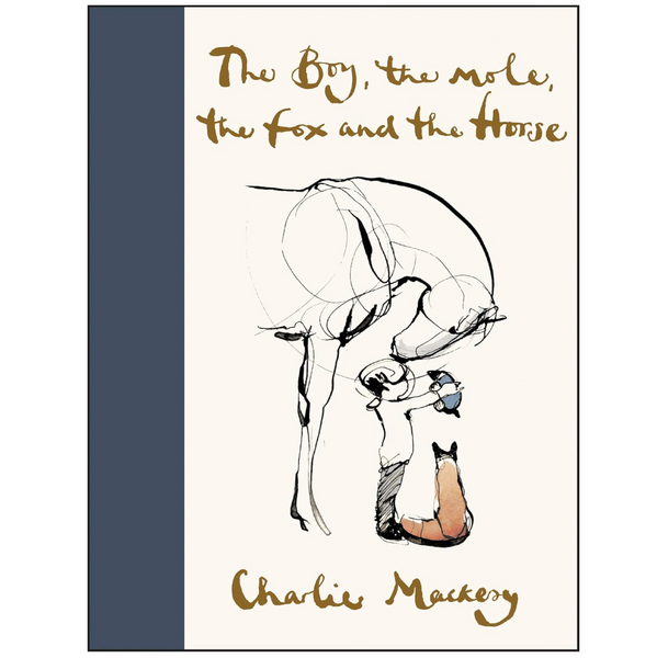 Book cover of 'The Boy, the Mole, the Fox and the Horse' by Charlie Mackesy with illustrations of a boy and mole.
