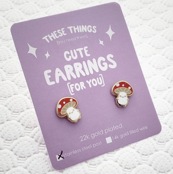 Mushroom Folk Earrings