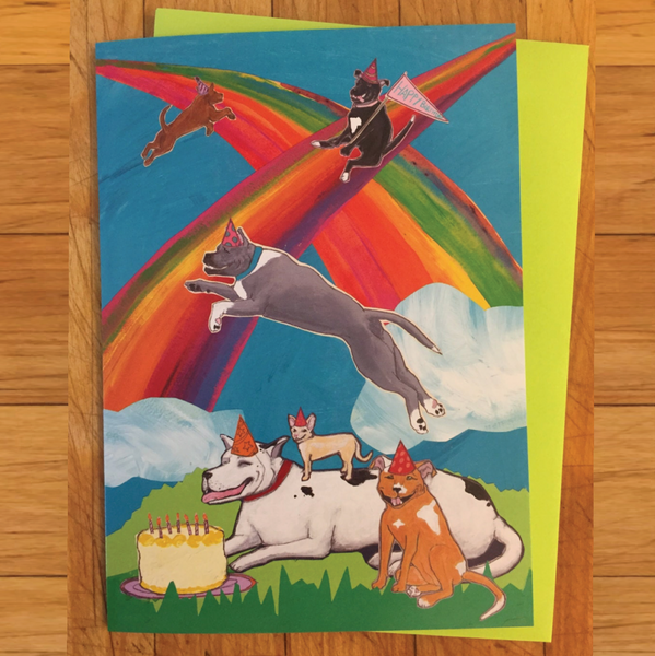 Rainbow Dogs Birthday Card