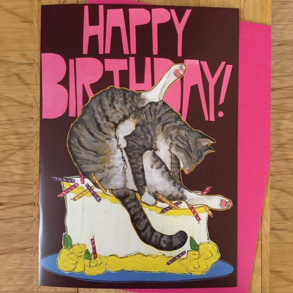 Bad Cat Birthday Card