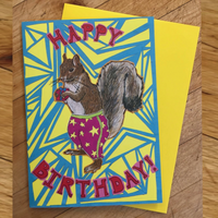 Party Pants Squirrel Birthday Card