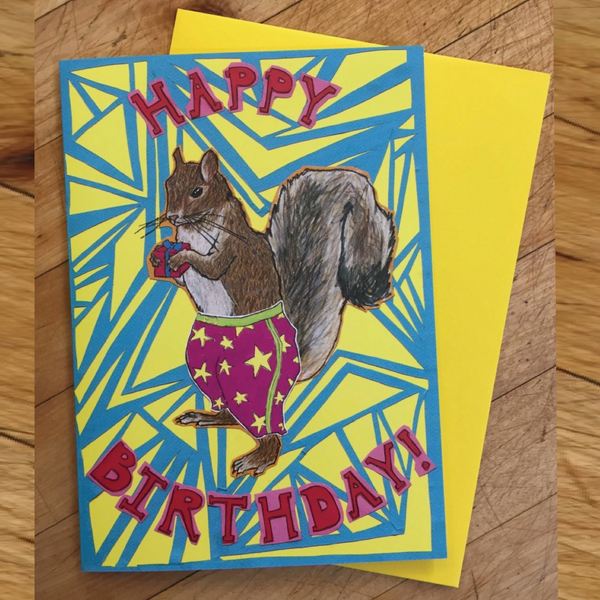 Party Pants Squirrel Birthday Card