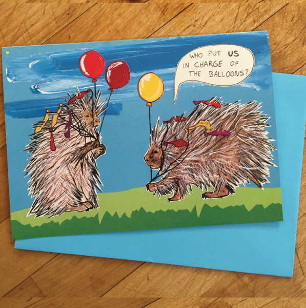 Porcupines Birthday Card
