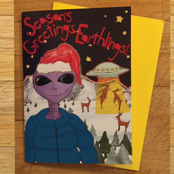Seasons Greetings Earthlings Holiday Card