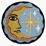 Celestial Moon Slice Wool Hooked Pillow