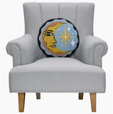 Celestial Moon Slice Wool Hooked Pillow
